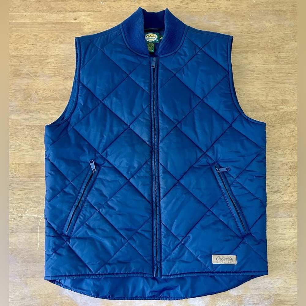 Cabela's Blue Diamond Quilted Men's Vest Sz L